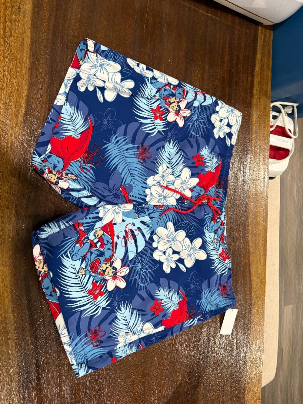 Superman Hawaiian Tropical Men's Shorts Super Hero sz XXL Floral Travel NWT